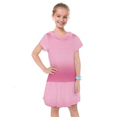 Blush Pink Color Gradient Ombre Kids  Drop Waist Dress by SpinnyChairDesigns