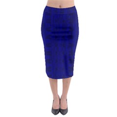 Cobalt Blue Color Batik Midi Pencil Skirt by SpinnyChairDesigns