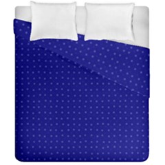 Navy Blue Color Polka Dots Duvet Cover Double Side (california King Size) by SpinnyChairDesigns