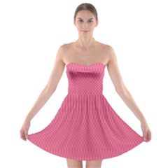 Blush Pink Color Stripes Strapless Bra Top Dress by SpinnyChairDesigns