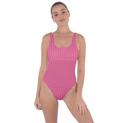 Blush Pink Color Stripes Bring Sexy Back Swimsuit by SpinnyChairDesigns