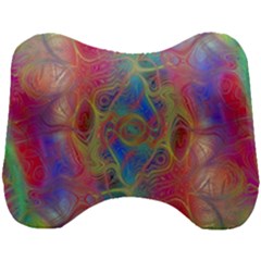 Boho Tie Dye Rainbow Head Support Cushion by SpinnyChairDesigns