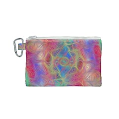 Boho Tie Dye Rainbow Canvas Cosmetic Bag (small) by SpinnyChairDesigns