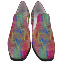 Boho Tie Dye Rainbow Women Slip On Heel Loafers by SpinnyChairDesigns