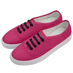 Rose Pink Color Polka Dots Women s Classic Low Top Sneakers by SpinnyChairDesigns