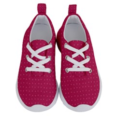 Rose Pink Color Polka Dots Running Shoes by SpinnyChairDesigns