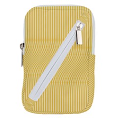 Saffron Yellow Color Stripes Belt Pouch Bag (large) by SpinnyChairDesigns