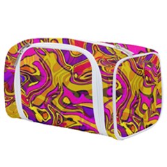 Colorful Boho Swirls Pattern Toiletries Pouch by SpinnyChairDesigns