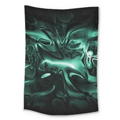 Biscay Green Black Abstract Art Large Tapestry by SpinnyChairDesigns