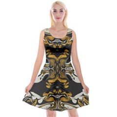 Boho Black Gold Color Reversible Velvet Sleeveless Dress by SpinnyChairDesigns