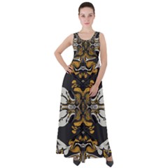 Boho Black Gold Color Empire Waist Velour Maxi Dress by SpinnyChairDesigns