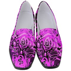 Magenta Black Abstract Art Women s Classic Loafer Heels by SpinnyChairDesigns
