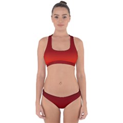 Scarlet Red Ombre Gradient Cross Back Hipster Bikini Set by SpinnyChairDesigns