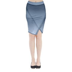 Faded Denim Blue Ombre Gradient Midi Wrap Pencil Skirt by SpinnyChairDesigns