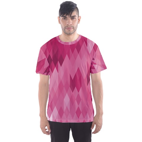 Blush Pink Geometric Pattern Men s Sport Mesh Tee by SpinnyChairDesigns