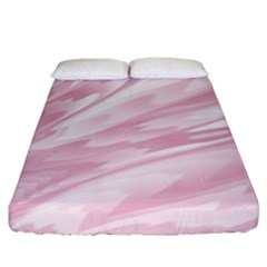 Pastel Pink Feathered Pattern Fitted Sheet (california King Size) by SpinnyChairDesigns