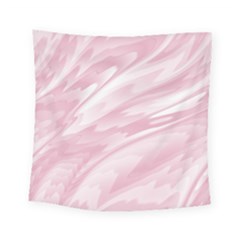 Pastel Pink Feathered Pattern Square Tapestry (small) by SpinnyChairDesigns