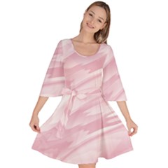 Pastel Pink Feathered Pattern Velour Kimono Dress by SpinnyChairDesigns