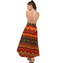 Boho Orange Tribal Pattern Backless Maxi Beach Dress View2