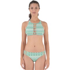 Boho Biscay Green Pattern Perfectly Cut Out Bikini Set by SpinnyChairDesigns
