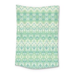 Boho Biscay Green Pattern Small Tapestry by SpinnyChairDesigns