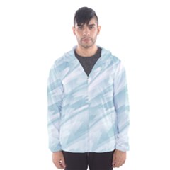 Light Blue Feathered Texture Men s Hooded Windbreaker by SpinnyChairDesigns
