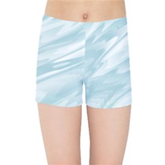 Light Blue Feathered Texture Kids  Sports Shorts by SpinnyChairDesigns