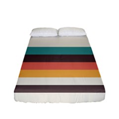 Classic Retro Stripes Fitted Sheet (full/ Double Size) by tmsartbazaar