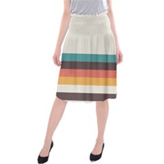 Classic Retro Stripes Midi Beach Skirt by tmsartbazaar
