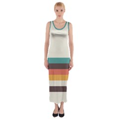 Classic Retro Stripes Fitted Maxi Dress by tmsartbazaar