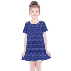 Boho Navy Blue  Kids  Simple Cotton Dress by SpinnyChairDesigns