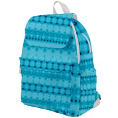 Boho Aqua Blue Top Flap Backpack by SpinnyChairDesigns