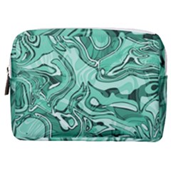 Biscay Green Swirls Make Up Pouch (medium) by SpinnyChairDesigns
