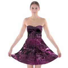 Magenta Black Swirl Strapless Bra Top Dress by SpinnyChairDesigns