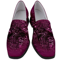 Magenta Black Swirl Women s Chunky Heel Loafers by SpinnyChairDesigns