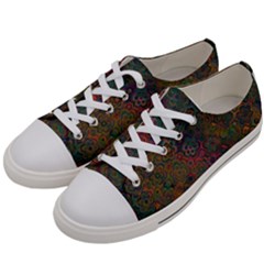 Boho Floral Pattern Women s Low Top Canvas Sneakers by SpinnyChairDesigns