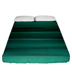 Biscay Green Ombre Fitted Sheet (king Size) by SpinnyChairDesigns