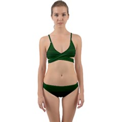 Emerald Green Ombre Wrap Around Bikini Set by SpinnyChairDesigns