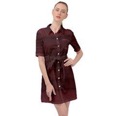 Burgundy Wine Ombre Belted Shirt Dress by SpinnyChairDesigns