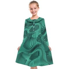 Biscay Green Swirls Kids  Midi Sailor Dress by SpinnyChairDesigns