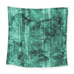 Biscay Green Black Textured Square Tapestry (large) by SpinnyChairDesigns