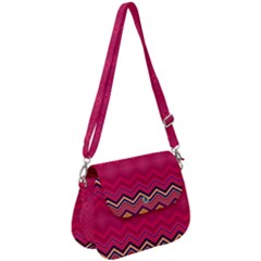 Boho Aztec Stripes Rose Pink Saddle Handbag by SpinnyChairDesigns
