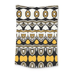 Boho Black White Yellow Small Tapestry by SpinnyChairDesigns