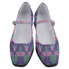 Boho Patchwork Violet Pink Green Women s Mary Jane Shoes by SpinnyChairDesigns