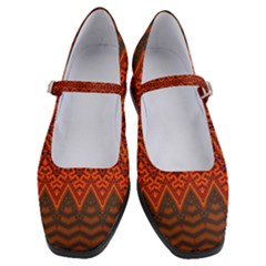Boho Rust Orange Brown Pattern Women s Mary Jane Shoes by SpinnyChairDesigns