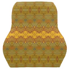 Boho Old Gold Pattern Car Seat Back Cushion  by SpinnyChairDesigns
