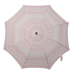 Boho Pastel Pink Pattern Hook Handle Umbrellas (small) by SpinnyChairDesigns