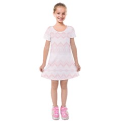 Boho Pastel Pink Pattern Kids  Short Sleeve Velvet Dress by SpinnyChairDesigns