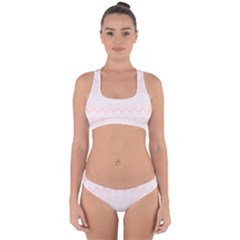 Boho Pastel Pink Pattern Cross Back Hipster Bikini Set by SpinnyChairDesigns