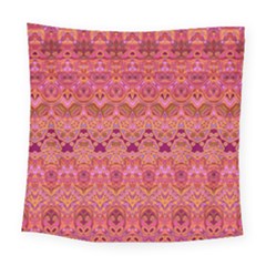 Boho Pink Pattern Square Tapestry (large) by SpinnyChairDesigns
